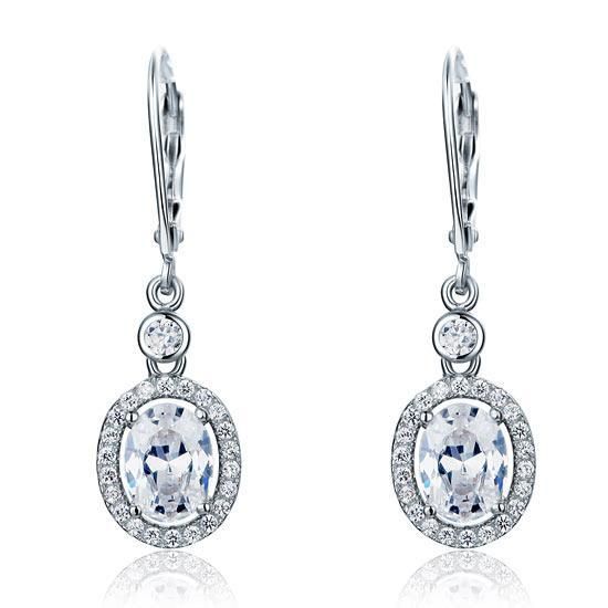 Non Traditional Engagement Rings Australia  1.50ct each, Vintage Art Deco, Oval Cut Diamond Drop Earrings, 925 Sterling Silver