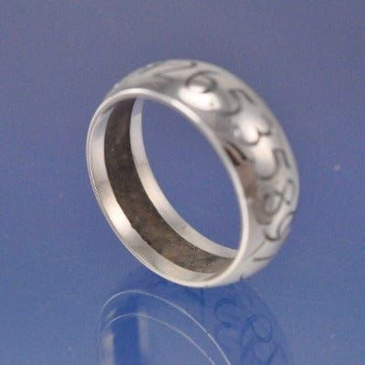 Cremation Ash Ring. Whisper or Memories 7mm