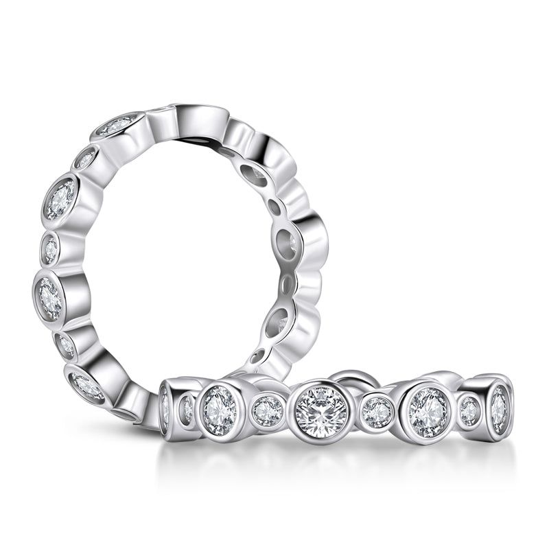 Non Traditional Engagement Rings Australia  1.50ct Diamond Wedding Band, Full Eternity Ring, 925 Sterling Silver