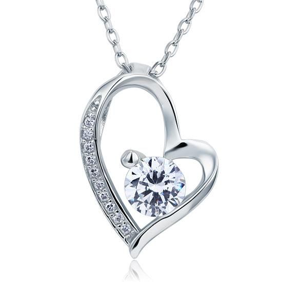 Wedding Ring Sets Australia   1.00ct Bridal Diamond Heart Pendant, Love Heart Diamond Necklace, 925 Silver