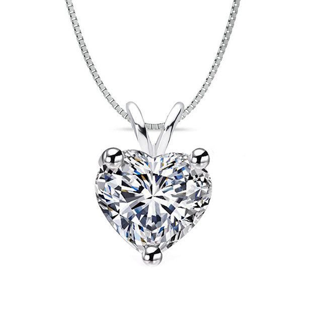 Unique Wedding Bands Australia   1.25ct Heart Cut Classic Diamond Pendant, 925 Silver, Choose Your Metal Colour