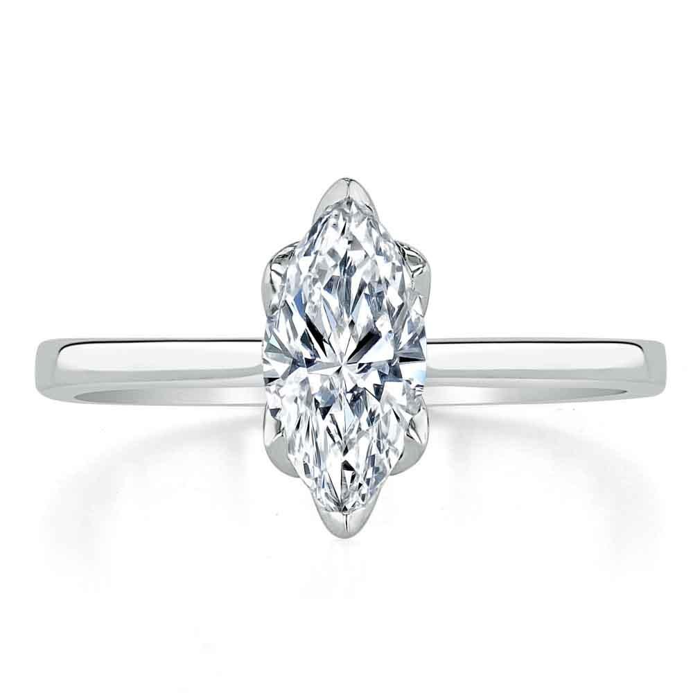 Diamond Wedding Bands Sydney  Marquise Cut Moissanite Engagement Ring, Classic Design