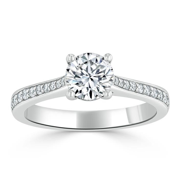 Best Wedding Bands Singapore  Round Cut Moissanite Engagement Ring, Classic Style