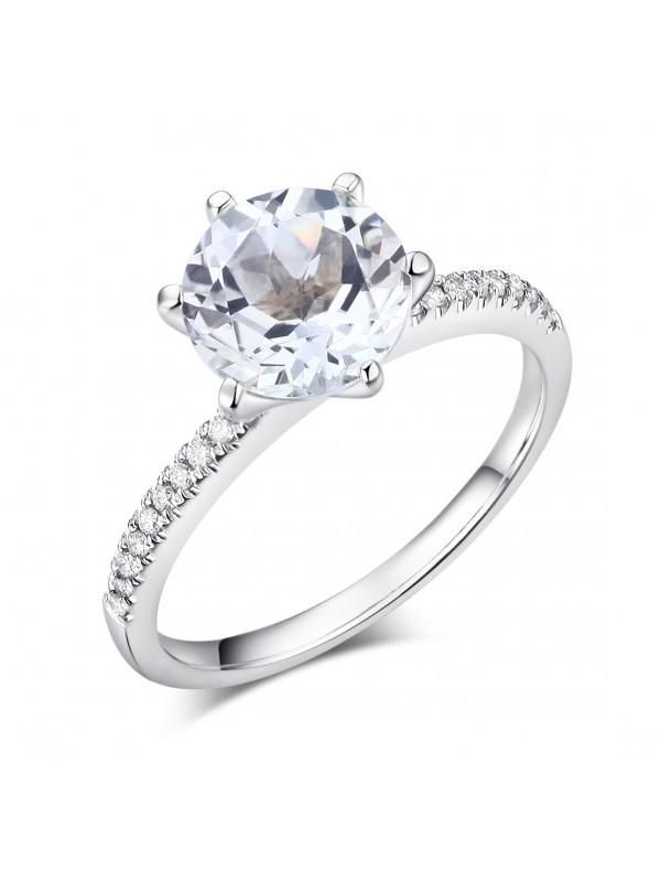 Diamond Wedding Rings Australia  2.00ct White Topaz and Diamond Enagagement Ring, Vintage Inspired, Available in All Metals