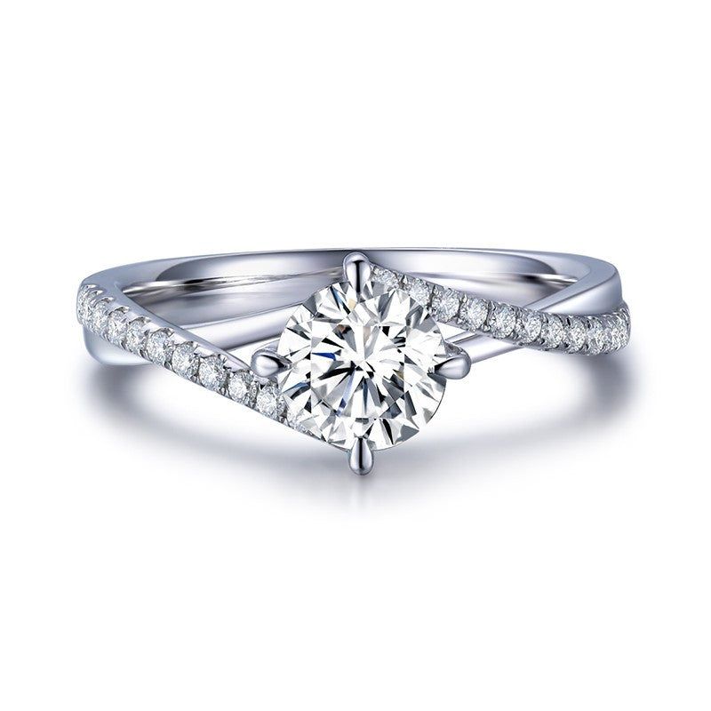 Women's Wedding Rings Australia  Classic Round Cut Twist Moissanite Engagement Ring