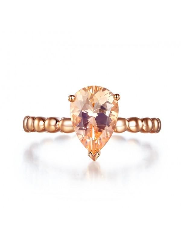 Wedding Ring Price In Saudi Arabia  1.60ct Rose Gold, Pear Cut Morganite Engagement Ring, Available in All Metals