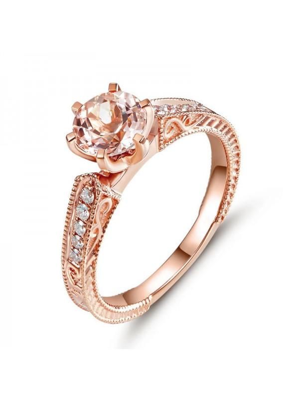 Wedding Ring Australia  1.20ct Rose Gold, Round Cut Morganite Engagement Ring, Available in All Metals