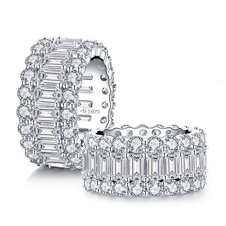 Wedding Ring Saudi Arabia  5.00ct Diamond Wedding Band, Full Eternity Ring, 925 Sterling Silver