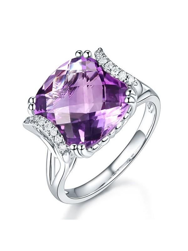 Wedding Bands Qatar  6.40ct Cushion Cut Luxury Amethyst Dress Ring, Available in All Metals