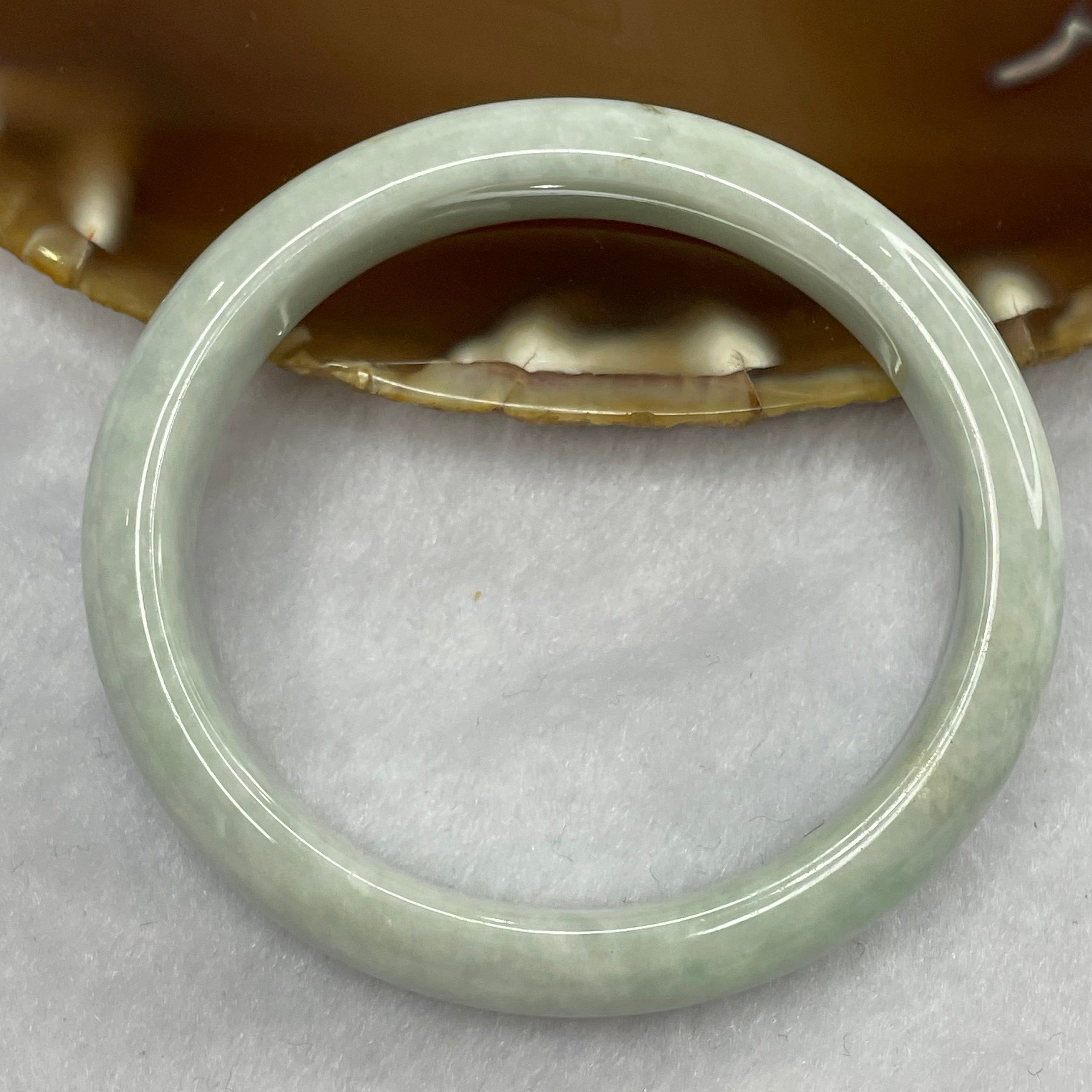 Type A Sky Blue Jade Jadeite Oval Bangle 38.07g inner Dia 51.2mm 11.7 by 7.0mm (Slight Internal Line)