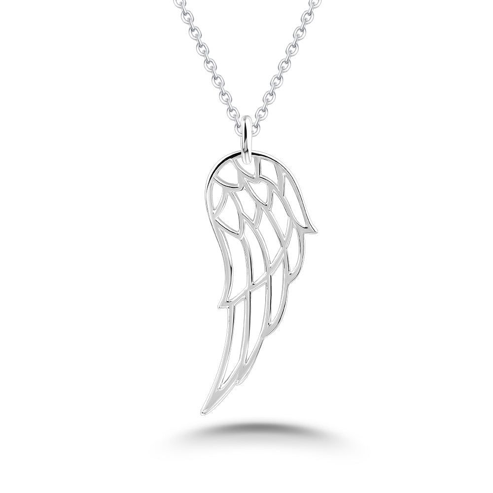 Tokyo Engagement Ring  Angel Wing Pendant, Solid Sterling Silver 925