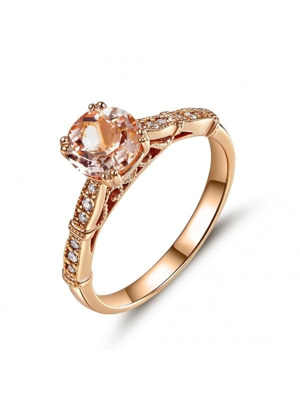 Wedding Ring Australia  1.20ct Rose Gold, Round Cut Morganite Engagement Ring, Available in All Metals