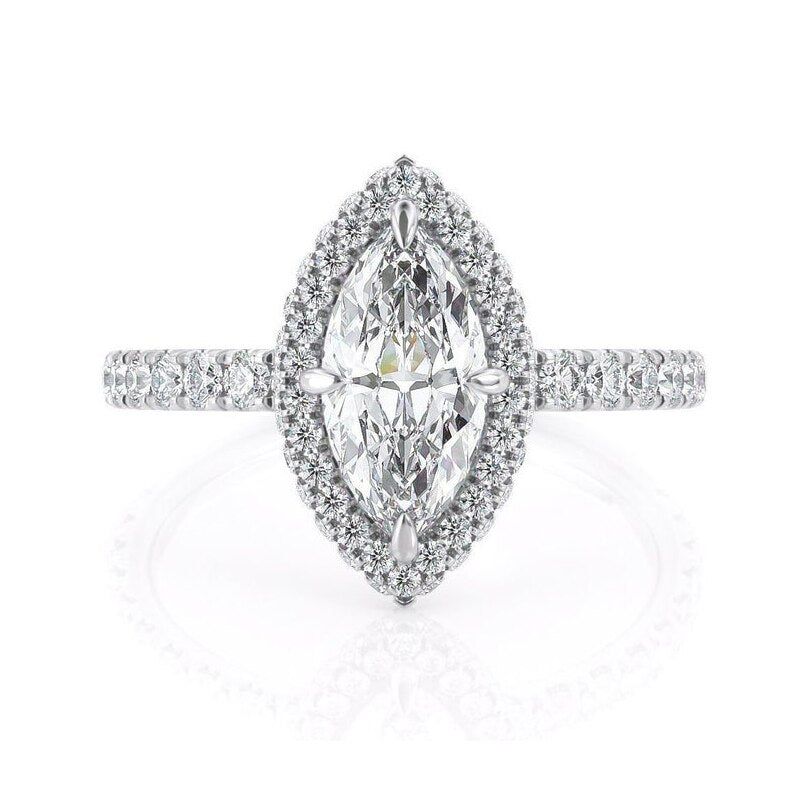 Diamond Wedding Bands Sydney  Marquise Cut Moissanite Engagement Ring, Diamond Halo