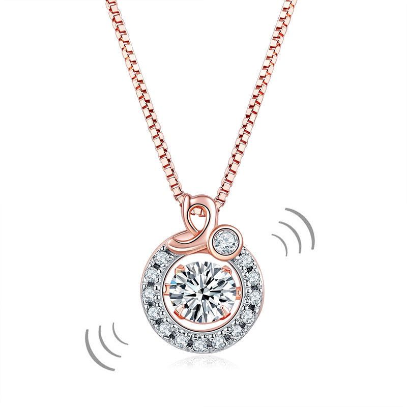 Average Cost Of Wedding In Singapore  Dancing Stone Pendant, Rose Gold, Diamond Simulant