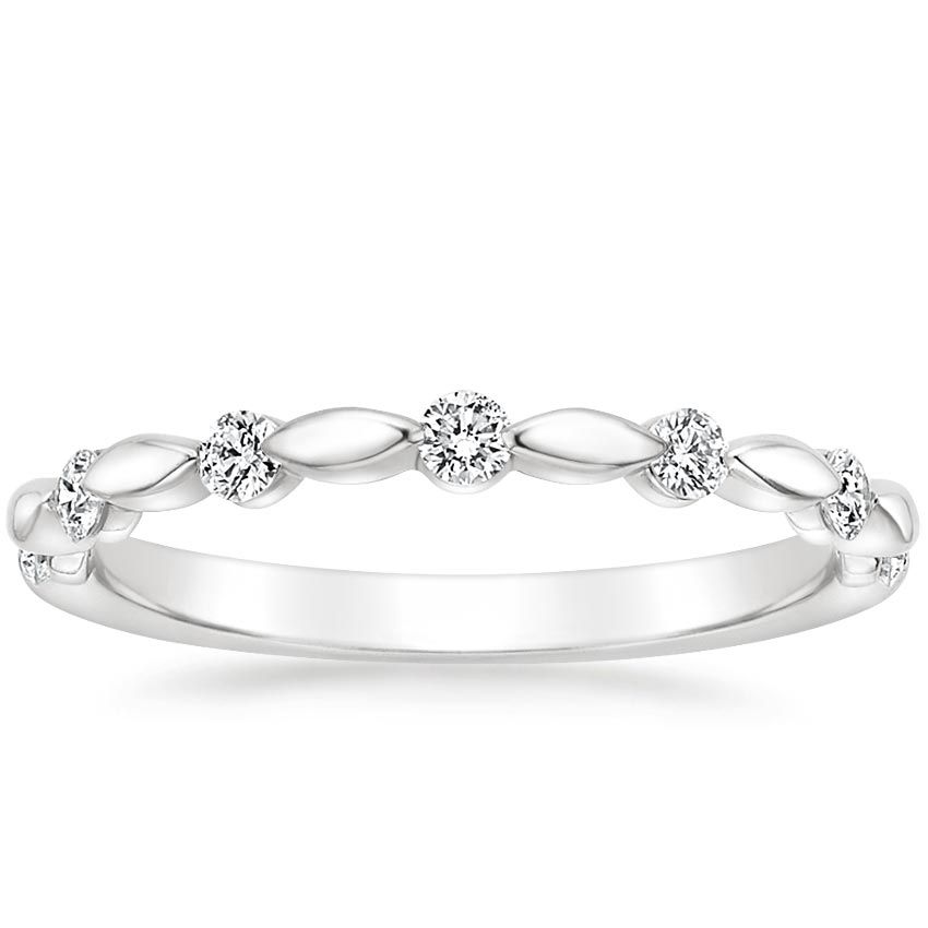 Average Price For Engagement Ring Australia  0.18ct Vintage Style Wedding Band, Delicate Half Eternity Ring