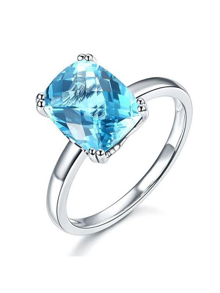 Engagement Rings In Kuwait  3.90ct Cushion Cut Luxury Blue Topaz Dress Ring, Available in All Metals