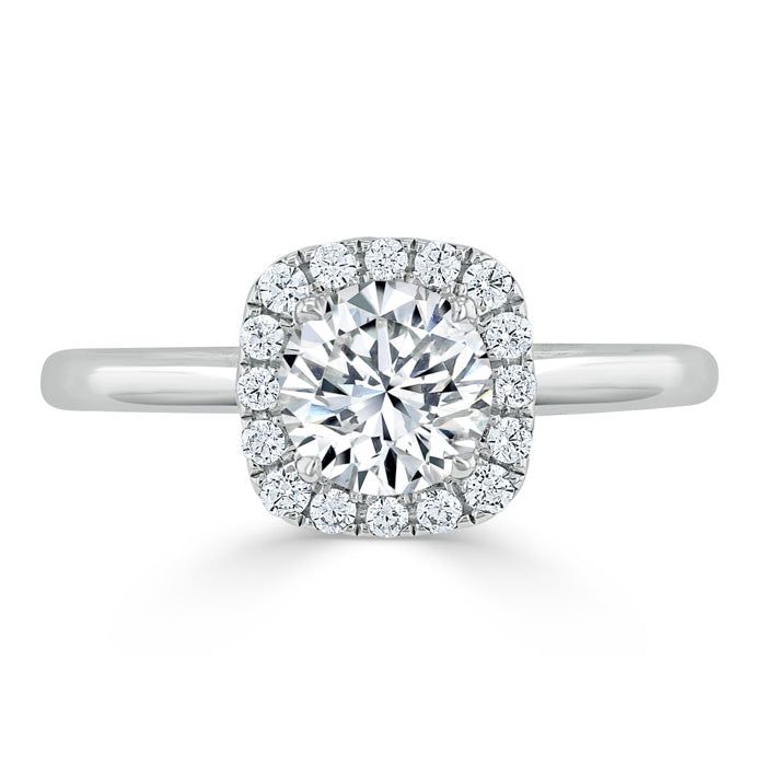 Wedding Bands Queenstown  Lab-Diamond, Round Cut Halo Engagement Ring