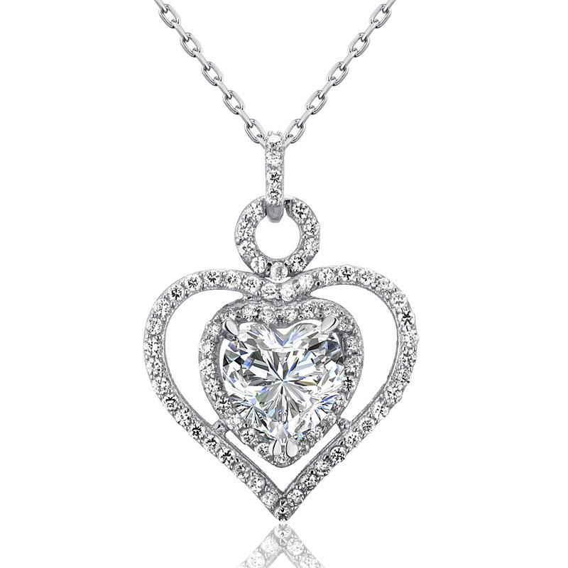 Black Mens Rings Australia  3.00ct Bridal Diamond Heart Pendant, Love Heart Diamond Necklace, 925 Silver