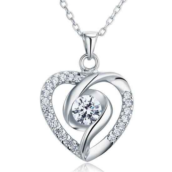 Silicone Wedding Rings Australia  0.50ct Bridal Diamond Heart Pendant, Love Heart Diamond Necklace, 925 Silver