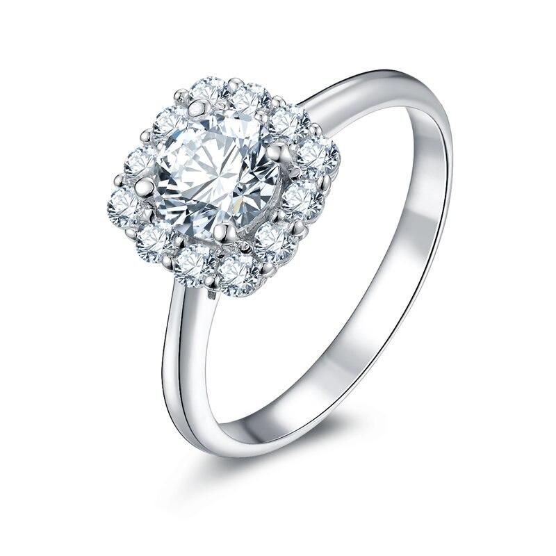 Male Engagement Rings Australia  0.85ct Round Cut, Halo Diamond Engagement Ring, 925 Silver