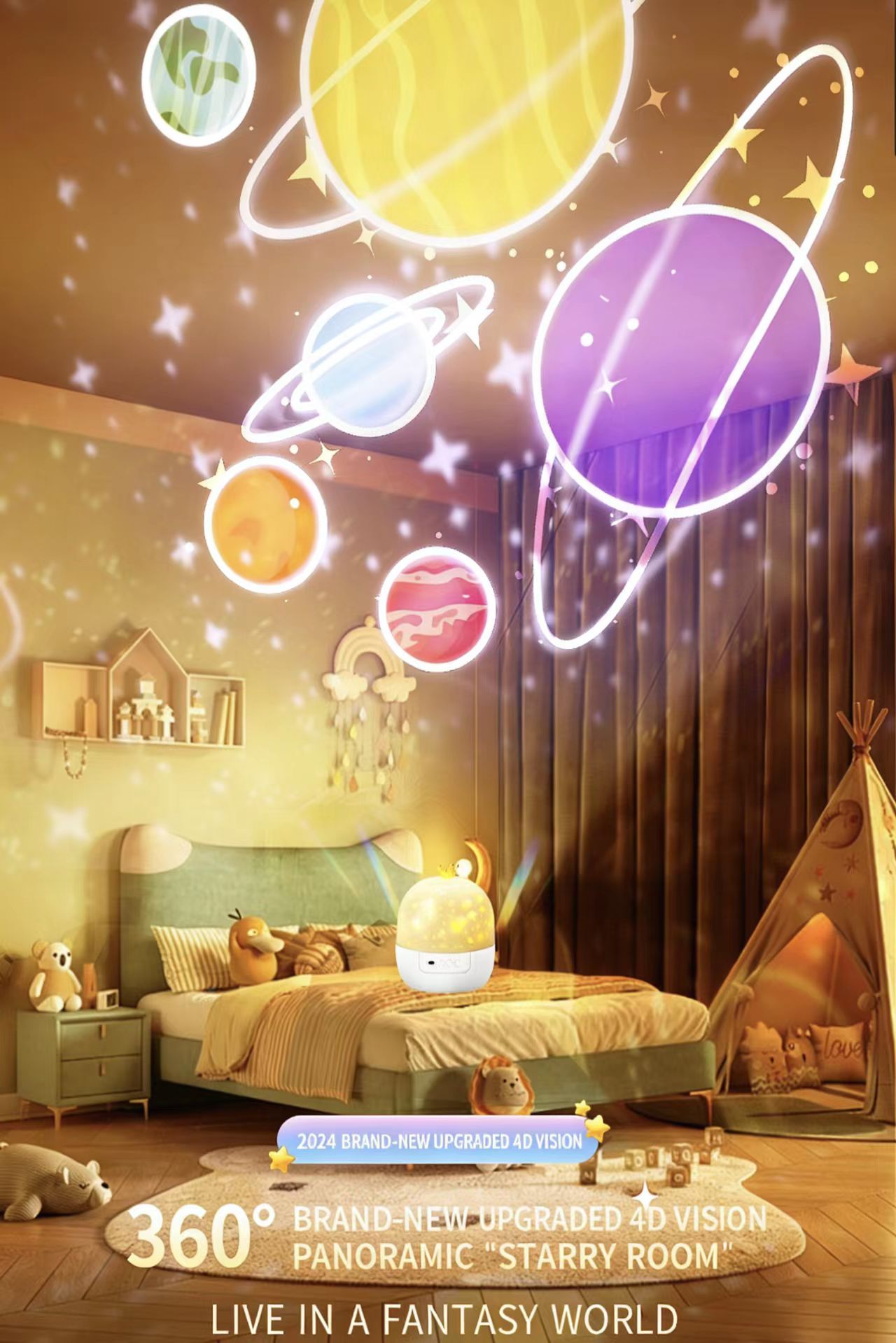 🌙 🌟 🌟 Whimsical Rotating Star Projector & Music Box Transform your child's bedroom into a magical, dreamy galaxy.