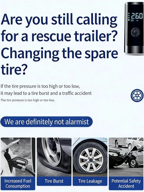 🔥🔥Wireless Portable Electric Automatic Air Pump for Cars, Electric Vehicles, Motorcycles