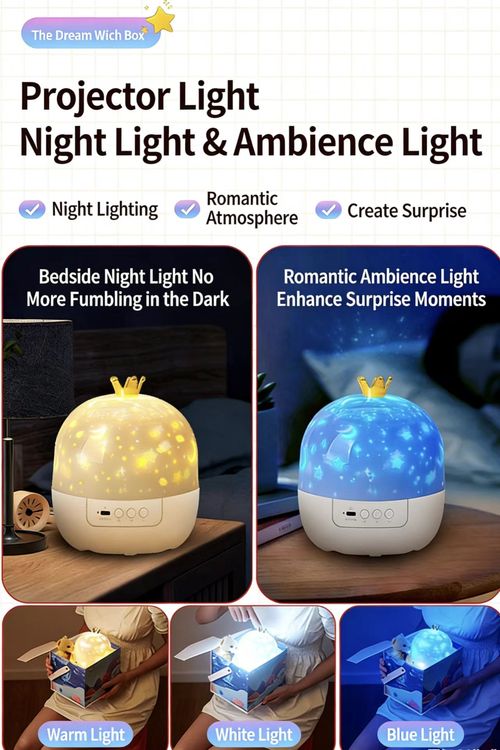 🌙 🌟 🌟 Whimsical Rotating Star Projector & Music Box Transform your child's bedroom into a magical, dreamy galaxy.