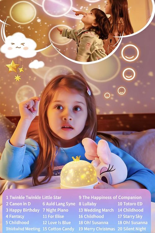 🌙 🌟 🌟 Whimsical Rotating Star Projector & Music Box Transform your child's bedroom into a magical, dreamy galaxy.