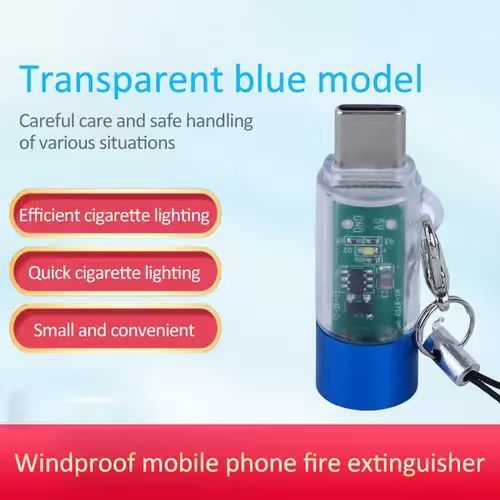 🔥🔥Golden Transparent flameless Windproof Coil Mini Type-C Lighter