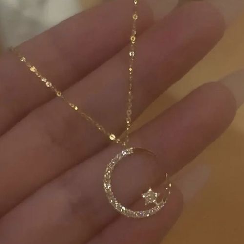 Luxury Moon Zircon Wedding Necklace