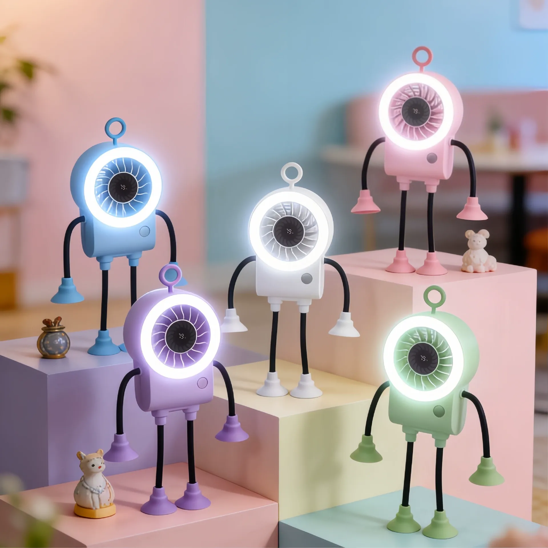 Mini fan with suction cup