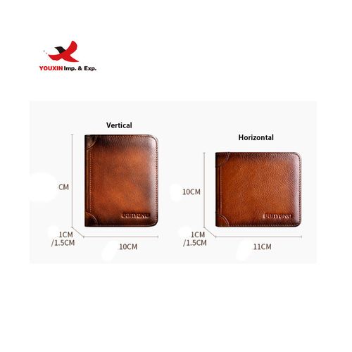 Men's Leather Wallet Anti-theft Open Coin Pocket Money Clip