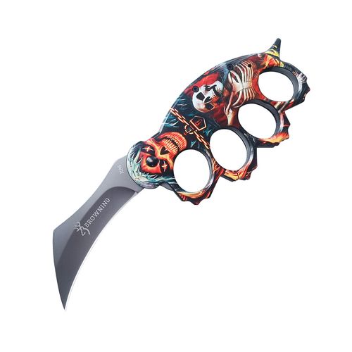 Folding Knuckle Duster Survival Knife for Outdoor Self-Defense