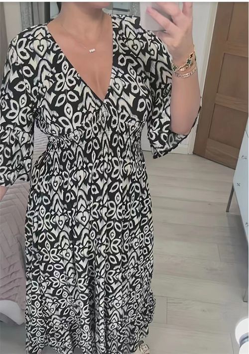 🔥Vestido floral com decote em V
