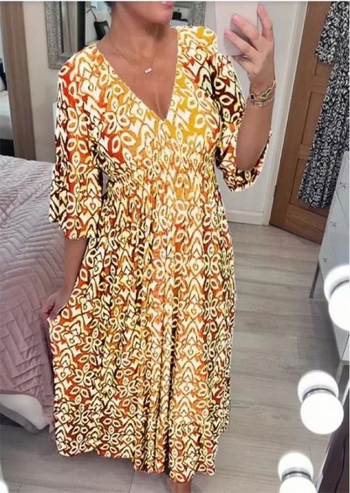 🔥Vestido floral com decote em V