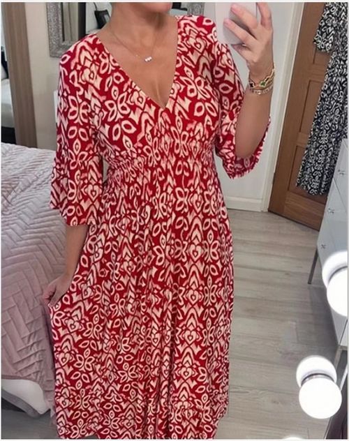 🔥Vestido floral com decote em V