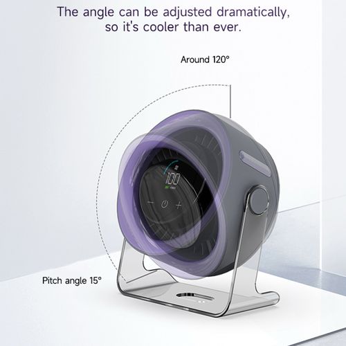 Rechargeable High-Speed Desktop Fan, 100-Speed Adjustable Circulating Fan, USB Silent Wall-Mountable Mini Cooling Fan with LED Power Display for Ghana Blackout, Office & Dorm