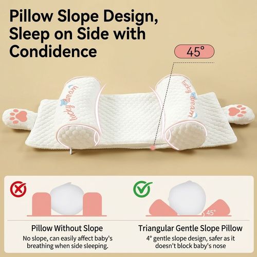 Anti-Flat Head Baby Shaping Pillow | Soft Cotton, Adjustable & Breathable for 0-12 Months Babies