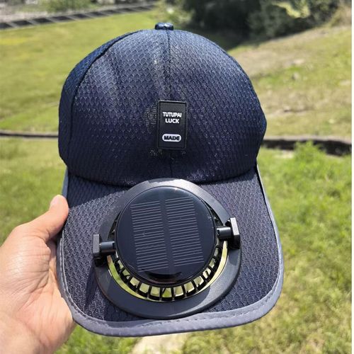New Solar Powered Fan Sun HAT UV Protection Wide Brim Mesh Cap Unisex