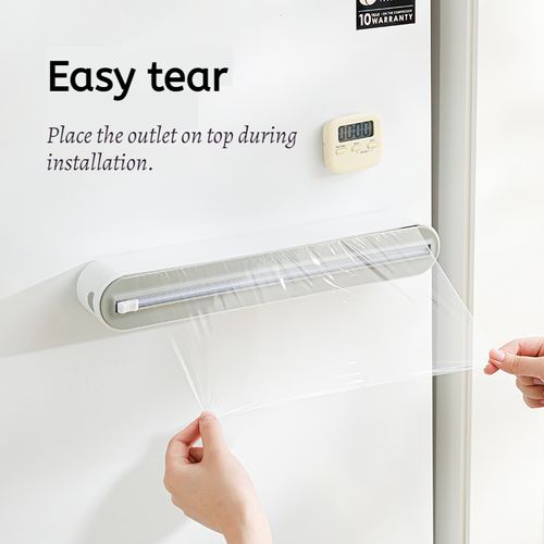 Magnetic cling film cutter for kitchen, Adjustable dispenser box for baking paper and aluminum foil