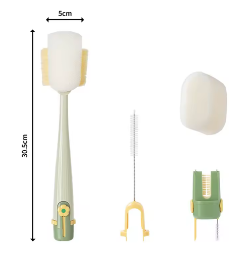5-in-1 Multifunctional Bottle Brush Set, Multi-Purpose Cleaning Brush for Cup Lids, Straws, Baby Bottles, Universal Household Kitchen Cleaning Tool
