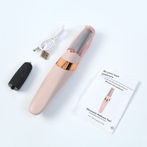 New Rechargeable Electric Foot Grinder with 2 Grinding Heads - Remove Calluses, Dead Skin & Cracked Heels, Portable Pedicure Exfoliator for Home Foot Care