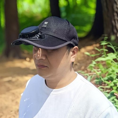 New Solar Powered Fan Sun HAT UV Protection Wide Brim Mesh Cap Unisex