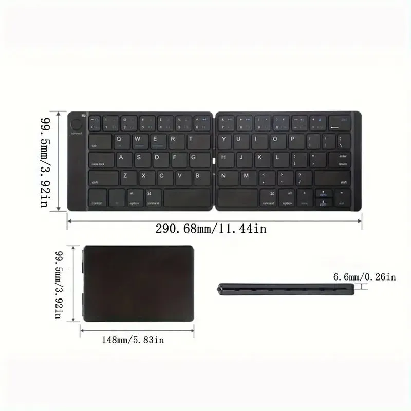 👍🏻🔥💥Teclado plegável Mini teclado inalámbrico para Windows, Android, iOS, iPad Tablet Phone Teclado inalámbrico portátil e plegável😍