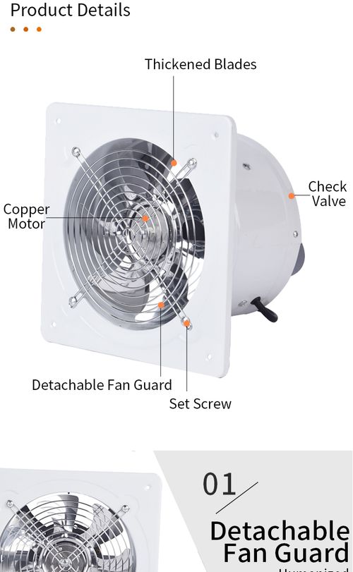 8-Inch Kitchen Fan: Strong Airflow Boost