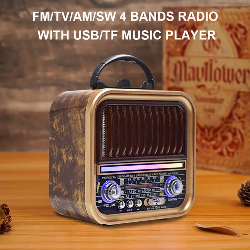 الراديو الفرعوني RX-730SD بضحكة الديسكو والباس القوي - شحن بالشمس وبطارية 18650