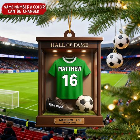 Soccer Jersey Hall of Fam - Personalized Christmas Acrylic Ornament⚽