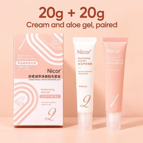 Nicor Hair Removal Cream & Aloe Gel Set - 20 g + 20 g
