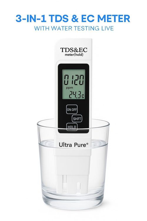 TDS Meter 3-in-1 Water Quality Tester – Digital TDS, EC & Temperature Pen