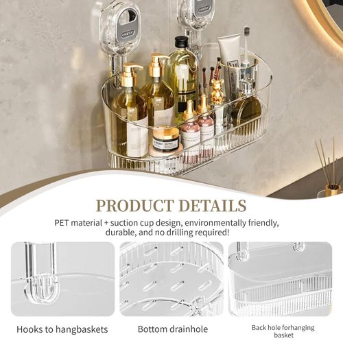 🚚 Fast Delivery Kenya 💵 COD Available Portable！Wall Mounted Suction Storage Basket Organizer For Bathroom Kitchen Space Saving Use